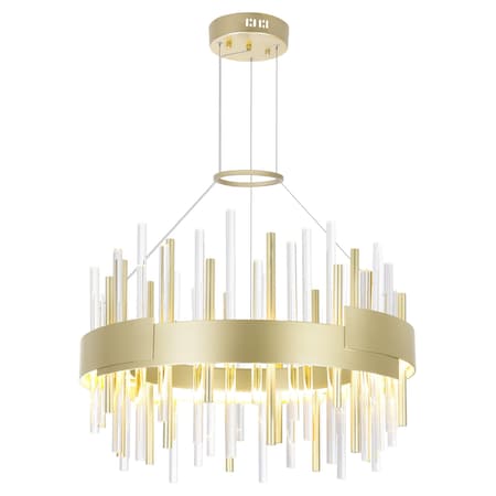 Cwi Lighting Millipede 20 in LED Satin Gold Chandelier 1245P20-602